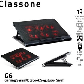 Resim Classone G6 Led Fanlı Yükseklik Ayarlı Oyuncu Notebook Soğutucu Stand 
