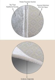 Resim Pelangi Çaydanlık Fincan Desenli Dijital Baskılı Kaymaz Taban Yıkanabilir Leke Tutmaz Mutfak Halısı, Sütlü Kahverengi 80 x 300 