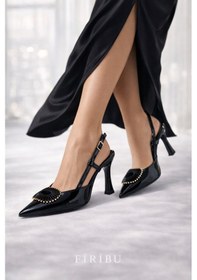 Resim Firibu Premium Sivri Burun Stiletto Topuklu Kadın Ayakkabı Şık Abiye Davet Gece Modeli Arıcı-cbell Siyah 