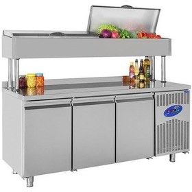 Resim Csa Karacasan 474 Lt Üç Kapılı 700'lük Yükseltilmiş Makeup Buzdolabı 304 Çelik 