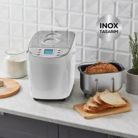 Resim Karaca Bake XL Yoğurma, Reçel, Yoğurt, Ekmek Yapma Makinesi Beyaz, 1500 G, 45 Farklı Tarifli Kitapçık 