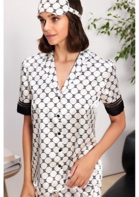 Resim Pierre Cardin 1305 Kadın Saten Biyeli Pijama Takımı Siyah 