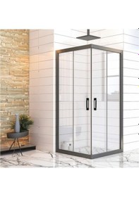 Resim Durul Duşakabin Kare Siyah Profil Şeffaf 5Mm Siyah 