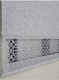 Resim Bbb Keten Kumaşlı Lazer Kesim Tül Stor Perde Mlt1004 Antrasit 