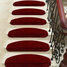 Resim Bordo Kendinden Yapışkanlı Merdiven Basamak Paspası \u002F Halısı 