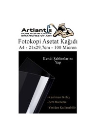 Resim Asetat Kağıdı Pvc A4 50 Adet 100 Micron Fotokopi Asetatı Şeffaf A4 Kağıdı 21x29,7 Projektör Tepegöz Çok Renkli 