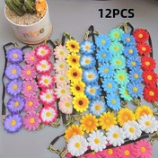 Resim 12 adet Boho Chic Elastik Başlıklı Kıyafet - Partiler, Plaj Gezileri ve Festivaller için İdeal - Moda Saç Aksesuarı ve Fotoğraf Aksesuarı, Gelinler ve Etkinlikler için Festiv Saç Aksesuarı | Canlı Başlık | Reçine Malzeme, Bohem Tarzı Başlık 