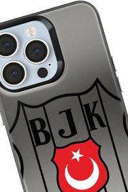 Resim Beşiktaş Büyük Arma Bayrak Premium Telefon Kılıfı - iPhone 14 Pro Max 