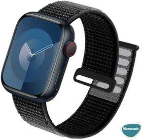 Resim Microsonic Apple Watch SE 3 44mm Hasırlı için Kordon Woven Sarı [Watch SE 3 44mm ile Uyumlu Kordon - Sarı] 