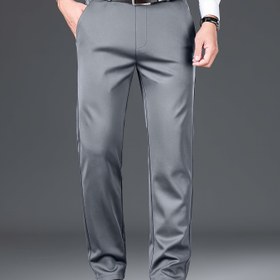 Resim Erkekler için Esnek Kırışmaz Günlük Pantolon - Yumuşak Rahat Stretch Polyester, Yazlık Nefes Alabilen Kumaş, Ayarlanabilir Kemerli ve Fermuarlı Düzenli Kesim, Makinede Yıkanabilir Düz Renk, Çok Yönlü Giyim, Modern Tarz, Dayanıklı Yapı, Hafif Pantolonlar, Yaz Gardıropu 