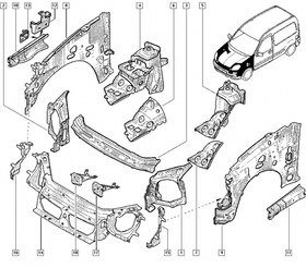 Resim Renault Kango Sol İç Çamurluk Sacı 7751470801 