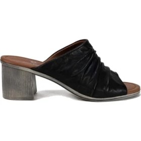 Resim Bags Shoes Step More Z1921 Kadın Günlük Hakiki Deri Topuklu Terlik 