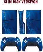 Resim KT Decor Mavi Sanatsal Kol Düğmeleri Playstation 5 Full Sticker Kaplama Seti 