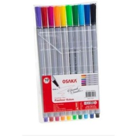Resim Osaka Fineliner Trio Pen Renkli Kalem Set 0.4 Mm 10'Lu 