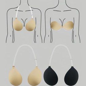 Resim Şeffaf Askılı Viskon Push Up Sütyen - Ayarlanabilir Ön & Arka Kapatma, Sırt Açık Elbiseler ve Üstler için Telsiz Destek, Günlük ve Özel Günler için Opak Konfor, Omuzsuz Push Up Sütyen, Sırt Açık Elbise Aksesuarı, Dayanıklı Pushup Özelliği 