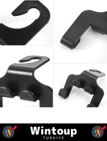 Resim Wintoup Premium Sert Plastik Yüksek Ağırlığa Dayanıklı Çanta Takım Elbise Araç Arka Koltuk Kancası 2 Adet 