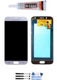 Resim SAMSUNG GALAXY J7 PRO J730 SM-J730F LCD EKRAN DOKUNMATİK FULL SET HEDİYELİ GÜMÜŞ RENK 