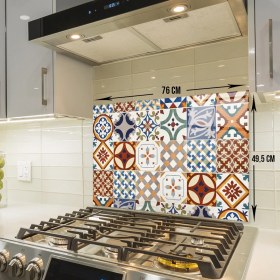 Resim Decorita Çini Desen | Cam Ocak Arkası Koruyucu 