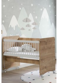 Resim Babywhen BW1061 - Pratik Kademeli Sallanır Anne Yanı Bebek Beşik Ahşap 60x120 Ahşap 