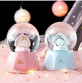 Resim Tek Taş Yüzük Tasarımlı Büyük Boy Kar Küresi 