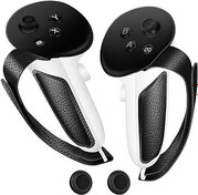 Resim Controller Grips Compatible with Meta/Oculus Quest 3 Accessories,Non-Slip Handle Cover, Grips Cover with Adjustable Knuckle Straps,Fit Official Charging Dock Battery 