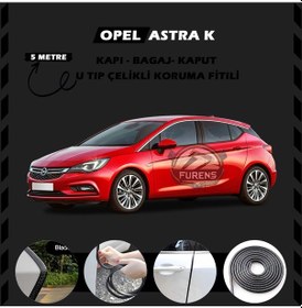 Resim Opel Astra K Oto Araç Kapı Koruma Fitili 5metre Parlak Siyah Renk 