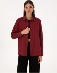 Resim Pierre Cardin Kadın Bordo Gömlek Desenli 50318232-vr014 Bordo 