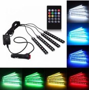 Resim Ayak Altı Kumandalı 9 - 12 Led Sese Müziğe Duyarlı Araç Içi Led 