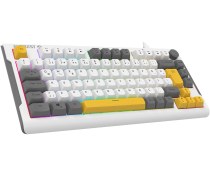 Resim Everest Kb-75 Smooth Beyaz/gri/sarı Rgb Q Membrane Oyuncu Klavyesi 