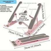 Resim Willowhaven Pembe 15 İnç Ve Üzeri Ayarlanabilir Katlanır Laptop Sehpası Soğutma Ve Kaymaz Taban 