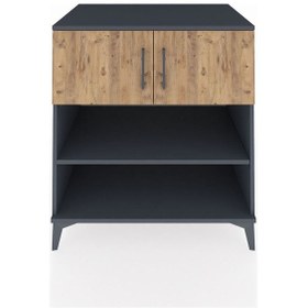 Resim Kronos Şifonyer 3 Raflı 2 Kapaklı 88x59x96 Antrasit-çam Antrasit 