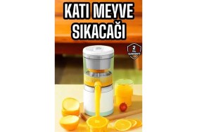 Resim MCM Group Katı Meyve Sıkacağı Taşınabilir USB Şarjlı Pratik Paslanmaz Çelik Bıçaklı 
