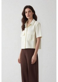 Resim DeFacto Crop Cepli Tensel Kısa Kollu Gömlek C4784AX25SPER105 