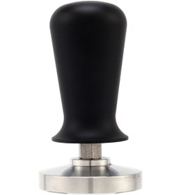 Resim Paslanmaz Çelik Kalibrasyonlu 51mm Siyah Espresso Sabotaj Barista Düz Kahve Çekirdeği Presi 