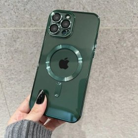 Resim M.TK Moveteck iPhone 12 Pro Max Kılıf Kamera Lens Üstü Korumalı Manyetik Magsafe Derin Mor Şarj Case 