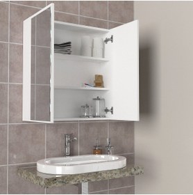 Resim Dorpek Priya Çok Amaçlı Aynalı Banyo Dolabı Beyaz 