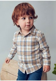 Resim Mayoral Ekose Desenli Erkek Bebek Gömlek 2109 Bej 