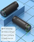 Resim Tronsmart T7 Bluetooth hoparlör, LED lambalar ve IPX7 su koruması, güçlü bas, 360° High Fidelity stereo ses, kablosuz dış mekan hoparlörü, EQ ile, partiler, seyahatler için 