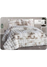 Resim Ceyline Tavşan Tüyü Yatak Örtüsü Tek Kişilik Nil Krem Krem 