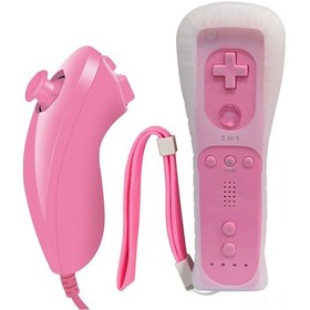 Resim Wezone Pembe Wii Oyun Konsolu Kumandası - Sol Sağ 2'li Set, Dahili Hızlandırıcı İle Aile Ve Arkadaşlarla Eğlenceli Oyunlar 