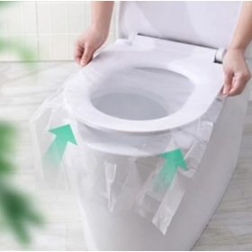 Resim E&D Collection Tek Kullanımlık Hijyenik Klozet Kapağı Örtüsü - 50 Adet, Seyahat İçin İdeal 