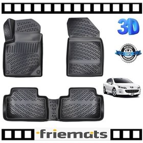 Resim Peugeot 407 3D Paspas Havuzlu 2003-2010 Arası Siyah Friemats N11.3712 