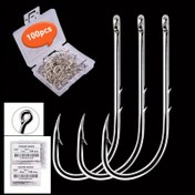 Resim 100 adet Deniz Yemi Tutucu Balıkçılık saç tokası - Barbed Shank Beak Canlı Yemi Tutucu Karıkız Balıkçılığı için, Dayanıklı Paslanmaz Çelik, Balıkçı'nın Temel Ekipmanı 
