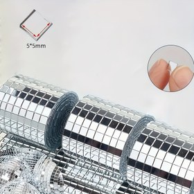 Resim 1600 Adet Kendinden Yapışkanlı Akrilik Ayna Mozaik Karolar - Kare Gümüş DIY Dekor Oturma Odası, Yatak Odası, Ofis & Yurt İçin 
