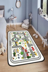 Resim YTR HOME Makinede Yıkanabilir Kaymaz Taban Leke Tutmaz Eğitici Bebek Ve Çocuk Odası Halısı Oyun Matı 