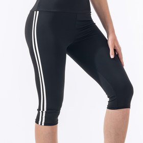 Resim Karnı Kaldırıcı, Esnek ve Hızlı Kuruyan Kadınlar için Yüksek Bel Yoga Şortları, Siyah ve Beyaz Çizgilerle, Fitness, Koşu ve Spor için Mükemmel, Yoga Şortu 