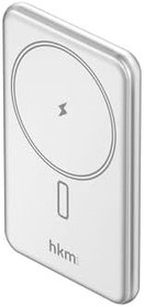 Resim MAG LITE Wireless 5.000 mAh 20W MagSafe Uyumlu Manyetik Kablosuz Powerbank, Ultra İnce, Gümüş Renk 