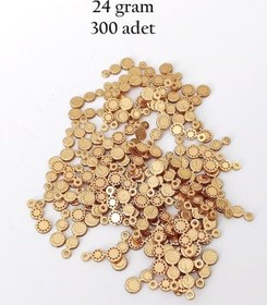 Resim Oya Abiye Bileklik Kolye Pleksi Metalik Plastik Pul Altın Renk 24 Gram 300 Adet - Bnc558 