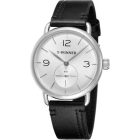 Resim Hanyang Stil 10 T-Kazanan Basit Rüzgar Çift Ekran Boyutu Daire Mekanik Saat Siyah ve Beyaz Yuvarlak Bilek Kayışı Saat (Yurt Dışından) 