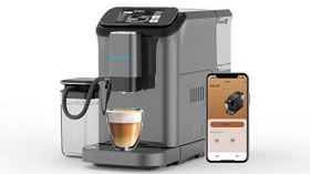 Resim Yasomi Brewsta WS-D5 Çelik Kahve Öğütücülü, Dokunmatik Ekranlı Full Otomatik Espresso Makinesi (Gri) 